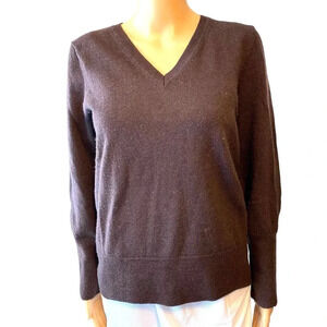 Susan Bristol 100% Italian Merino Wool V Neck Pullover Cozy Sweater Women Sz XL